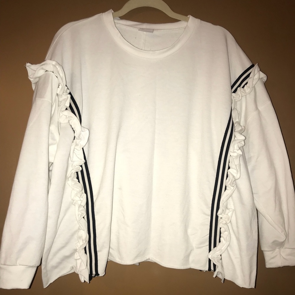 Side Ruffle Sweatshirt